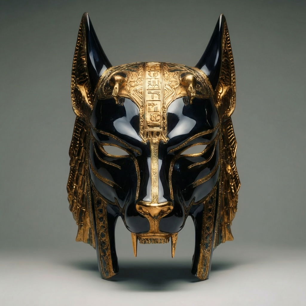 ANUBIS — Máscara ceremonial de pared y llevable | Edición limitada