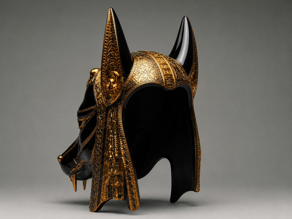 ANUBIS — Máscara ceremonial de pared y llevable | Edición limitada