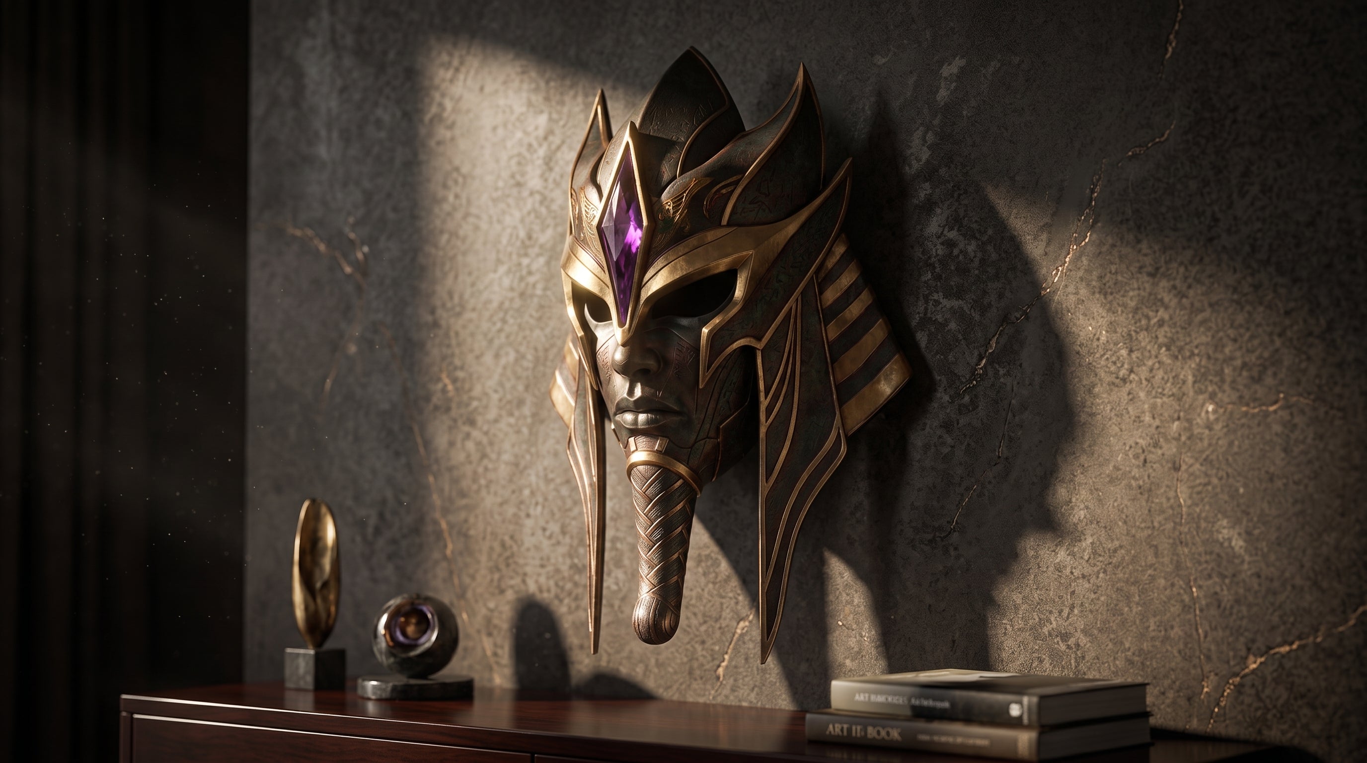ΝΣΩ FARAÓN — Máscara ceremonial de pared y llevable | Edición limitada