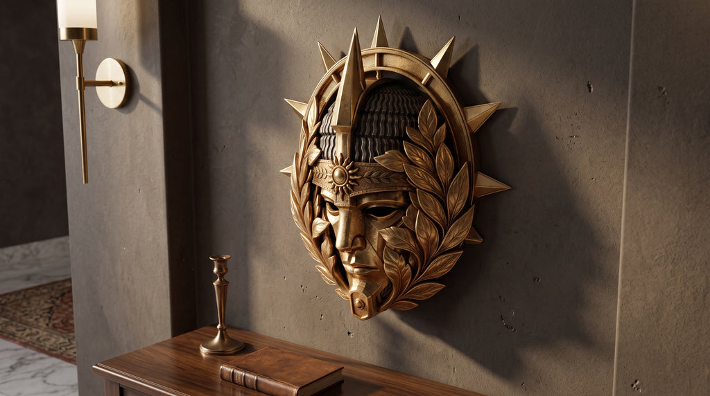 AURELIANUS · RESTITUTOR ORBIS — Máscara imperial de pared y llevable | Edición limitada