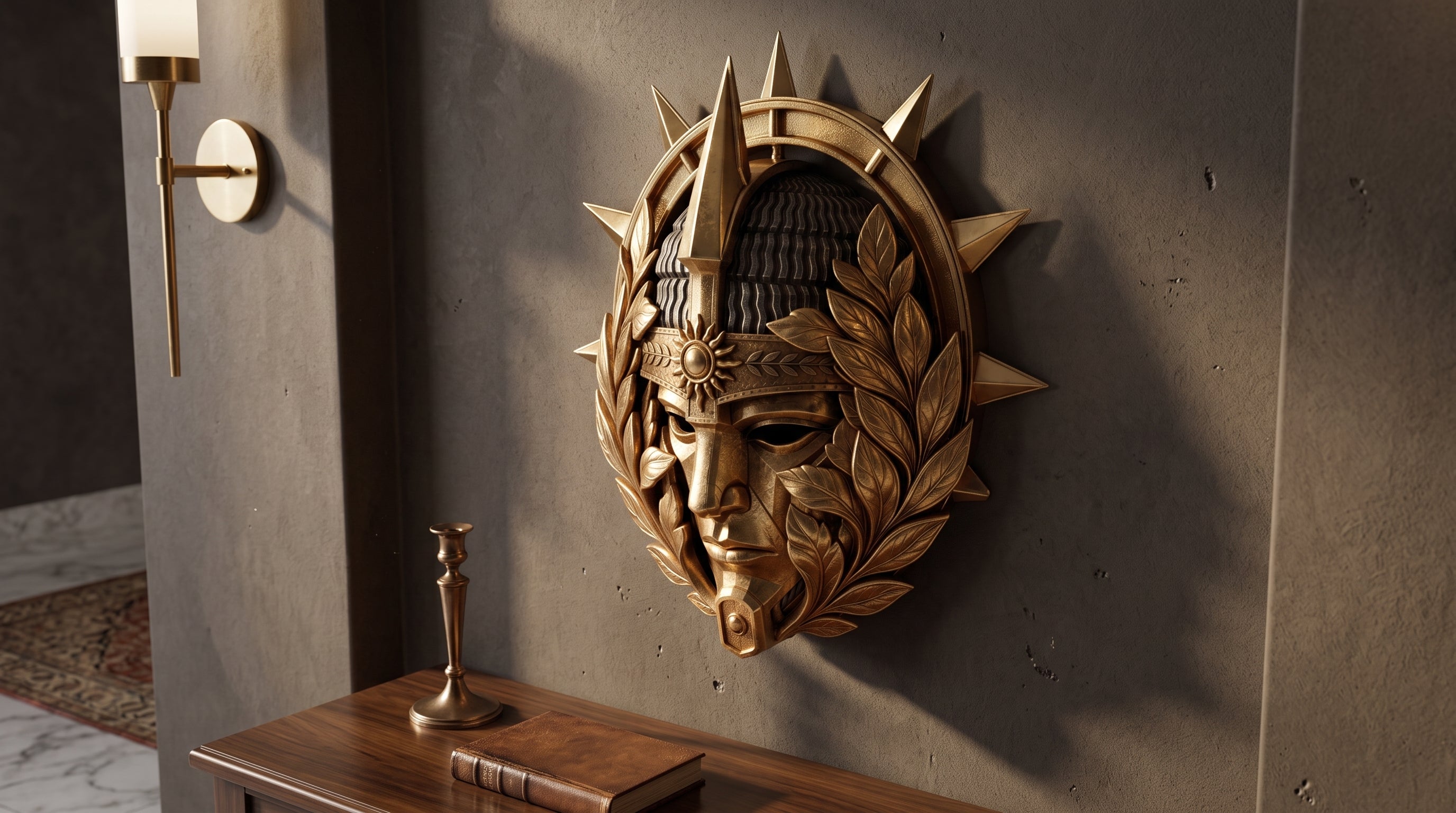 AURELIANUS · RESTITUTOR ORBIS — Máscara imperial de pared y llevable | Edición limitada