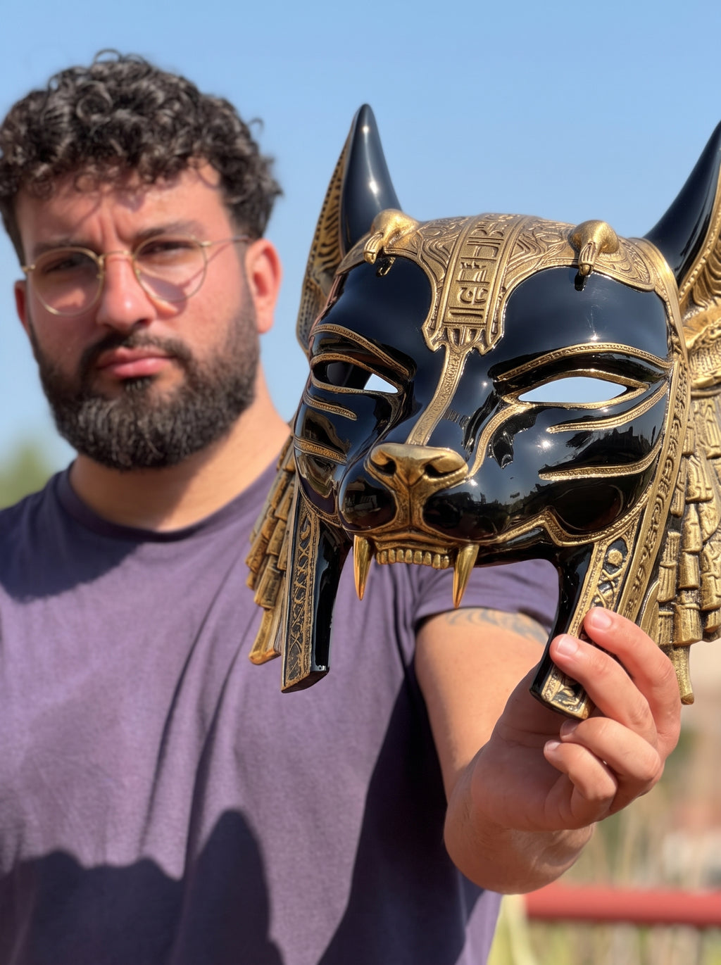 ANUBIS — Máscara ceremonial de pared y llevable | Edición limitada