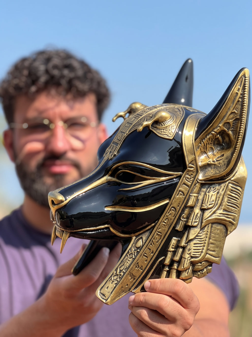 ANUBIS — Máscara ceremonial de pared y llevable | Edición limitada