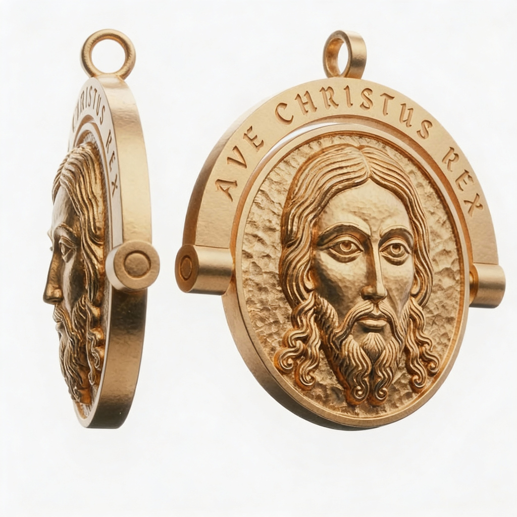 Medallón Mandylion Giratorio – Joyería Cinética